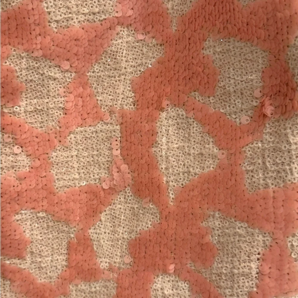 Banana Republic Pastel Pink Ivory Sequin Patterned Mini Skirt- Size 0